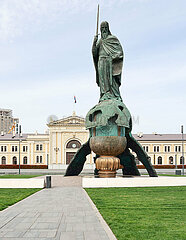 Sava-Platz mit Statue des Stefan Nemanja
