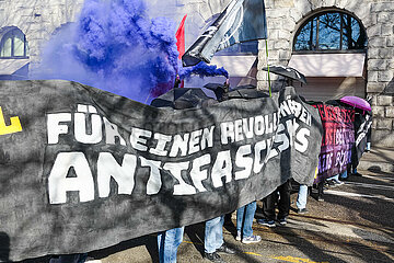 Züri Nazifrei Protest am 12. Februar 2022