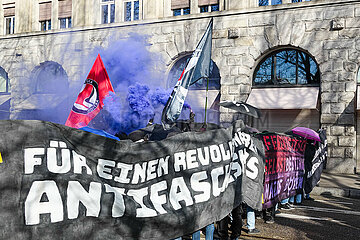 Züri Nazifrei Protest am 12. Februar 2022