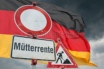 Symbolische Schilder Muetterrente