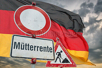 Symbolische Schilder Muetterrente