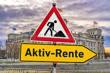 Symbolische Schilder Aktiv-Rente
