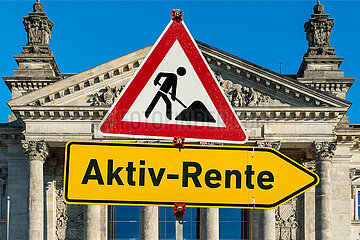 Symbolische Schilder Aktiv-Rente