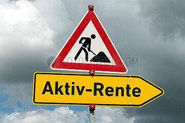 Symbolische Schilder Aktiv-Rente