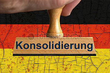 Symbolischer Stempel Konsolidierung