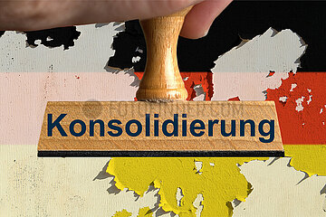 Symbolischer Stempel Konsolidierung