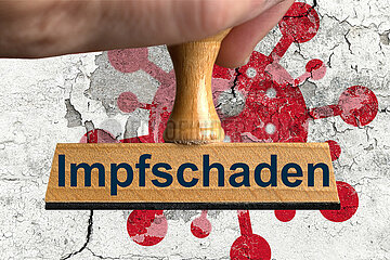 Symbolischer Stempel Impfschaden