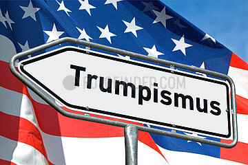 Symbolischer Wegweiser Trumpismus