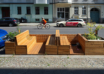 Berlin  Deutschland - Parklet in der Luebecker Strasse in Berlin-Moabit