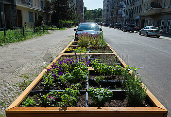 Berlin  Deutschland - Parklet in der Luebecker Strasse in Berlin-Moabit
