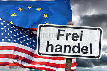 Symbolisches Schild Freihandel