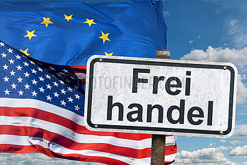 Symbolisches Schild Freihandel
