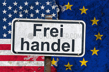 Symbolisches Schild Freihandel