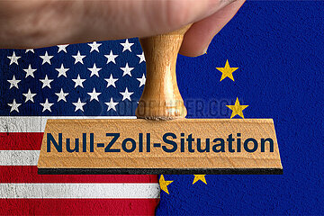 Symbolischer Stempel Null-Zoll-Situation