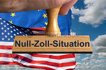 Symbolischer Stempel Null-Zoll-Situation