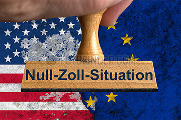 Symbolischer Stempel Null-Zoll-Situation