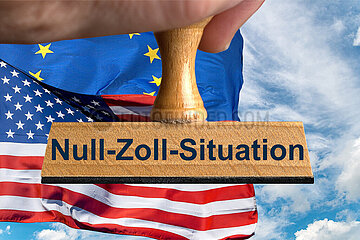 Symbolischer Stempel Null-Zoll-Situation