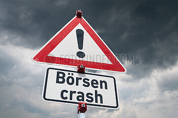 Symbolisches Warnschild Boersencrash