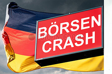Symbolisches Werbeschild BOERSENCRASH