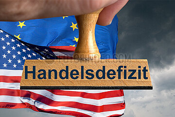 Symbolischer Stempel Handelsdefizit