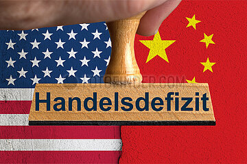Symbolischer Stempel Handelsdefizit