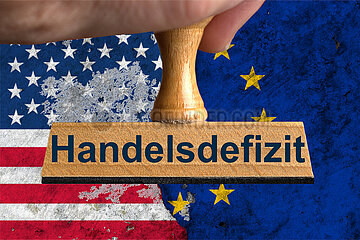Symbolischer Stempel Handelsdefizit