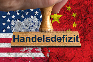 Symbolischer Stempel Handelsdefizit