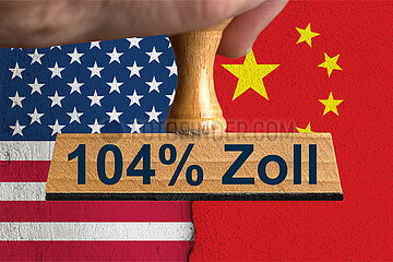 Symbolischer Stempel 104% Zoll