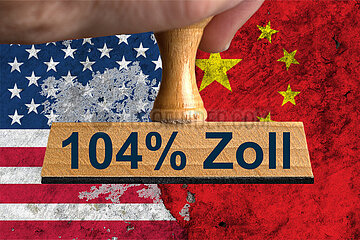 Symbolischer Stempel 104% Zoll