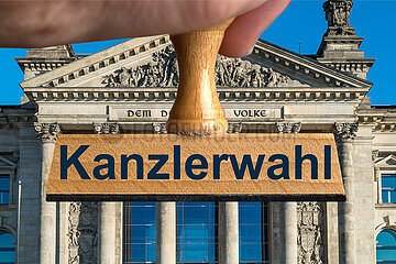 Symbolischer Stempel Kanzlerwahl