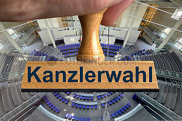 Symbolischer Stempel Kanzlerwahl