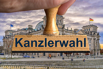 Symbolischer Stempel Kanzlerwahl