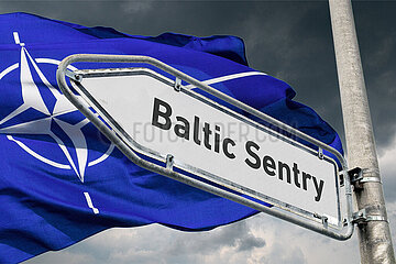 Symbolischer Wegweiser Baltic Sentry