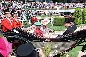 Royal Ascot  Royal Procession. Prince William and Princess Anne arriving at the racecourse
