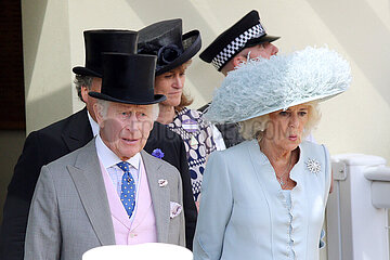 Royal Ascot  Portrait of HRH King Charles III and Camilla  the Queen Consort