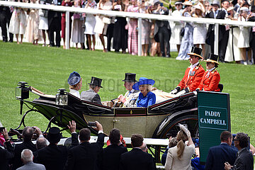 Royal Ascot  Royal Procession. King Charles III and Camilla  the Queen Consort  arriving at the racecourse