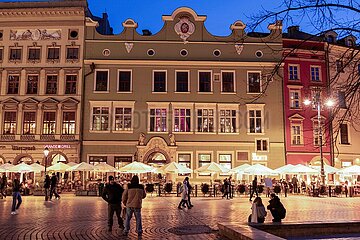 Abendstimmung in der Altstadt von Krakau