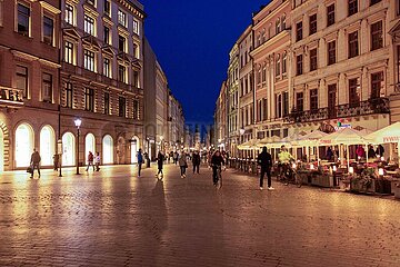 Abendstimmung in der Altstadt von Krakau