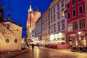 Abendstimmung in der Altstadt von Krakau