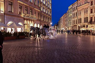 Abendstimmung in der Altstadt von Krakau
