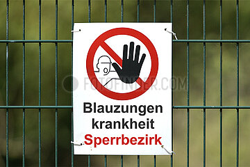Warnschild Blauzungenkrankheit