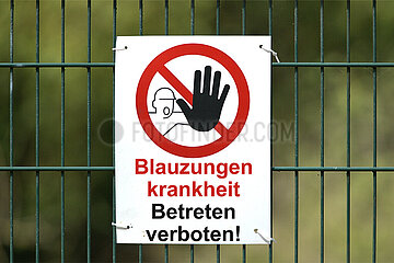 Warnschild Blauzungenkrankheit