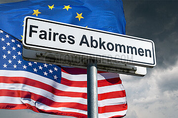 Symbolisches Schild Faires Abkommen