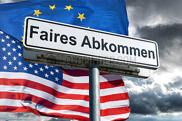 Symbolisches Schild Faires Abkommen