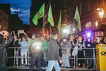 Proteste gegen die Demo des Team Menschrechte in Nürnberg