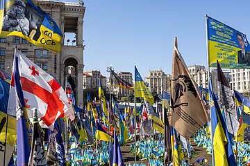 Gedenkort auf dem Maidan für die toten Soldaten des Krieges