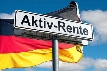 Symbolisches Schild Aktiv-Rente