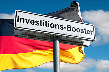 Symbolisches Schild Investitions-Booster