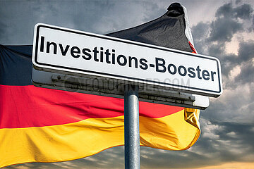 Symbolisches Schild Investitions-Booster
