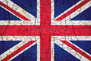 UK-Flagge - Rissige Farbe
